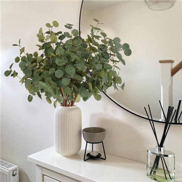 6Pcs Artificial Eucalyptus Stems Tall 24" Faux Eucalyptus Branches Fake Greenery - Picture 3 of 7